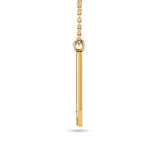 1/50 ct total weight diamond bar pendant in 10K yellow gold