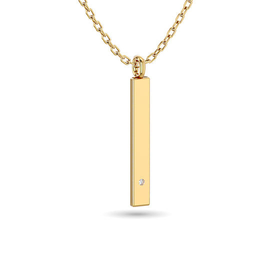 1/50 ct total weight diamond bar pendant in 10K yellow gold