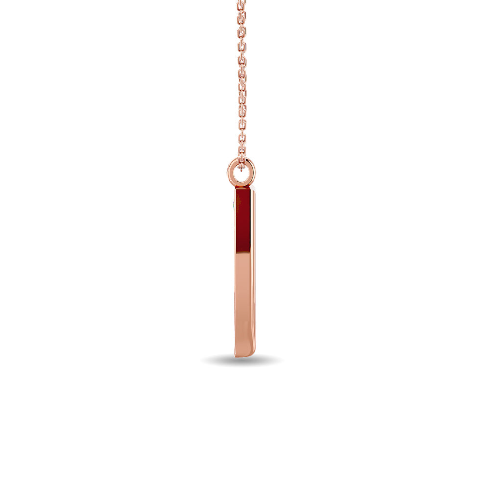 Colgante moderno de diamantes de 1/6 qt total en oro rosado de 10 k