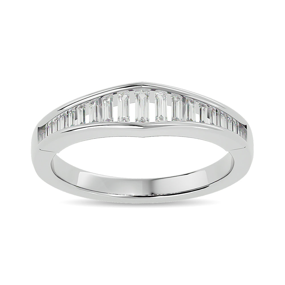 Anillo con Diamantes de 3/8 qt en Oro Blanco de 14k
