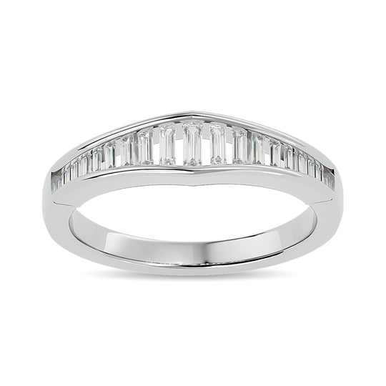Anillo con Diamantes de 3/8 qt en Oro Blanco de 14k