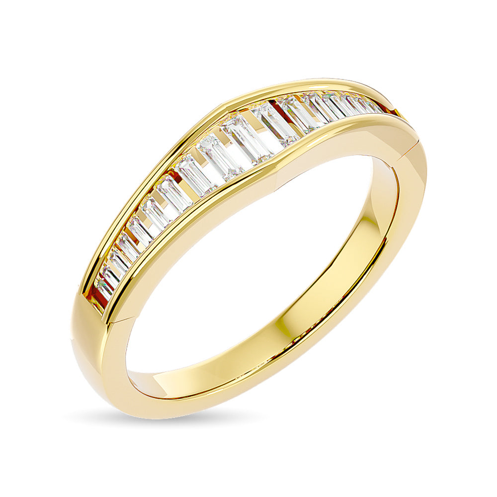 Diamante 3/8 Ct.Tw. Alianza de boda para mujer en oro amarillo de 14 quilates