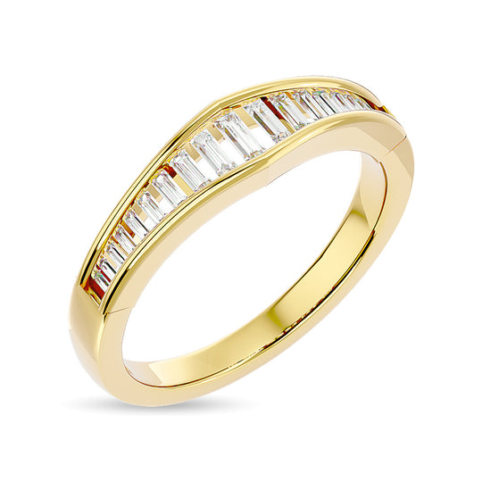 Diamante 3/8 Ct.Tw. Alianza de boda para mujer en oro amarillo de 14 quilates