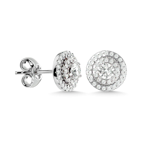 9/10 ct Diamond Fashion Earrings in 14k White Gold