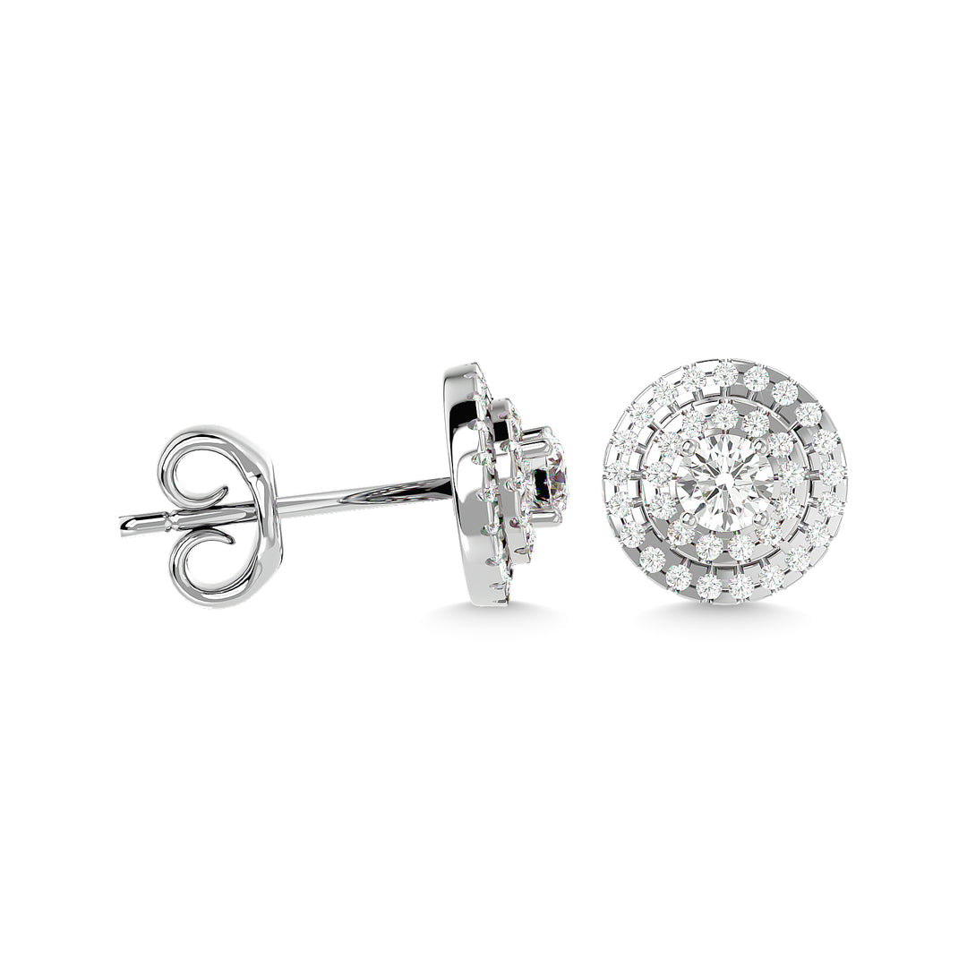 9/10 ct Diamond Fashion Earrings in 14k White Gold