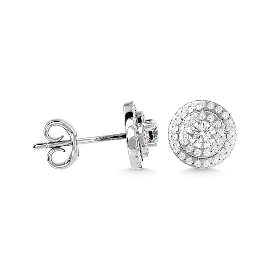 9/10 ct Diamond Fashion Earrings in 14k White Gold