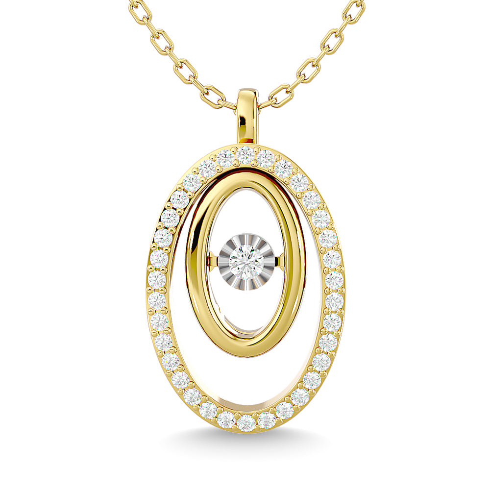 1/4 Ct. Tw. Oval Shaped Diamond Pendant in 14k Yellow Gold