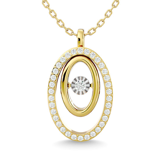 1/4 Ct. Tw. Oval Shaped Diamond Pendant in 14k Yellow Gold