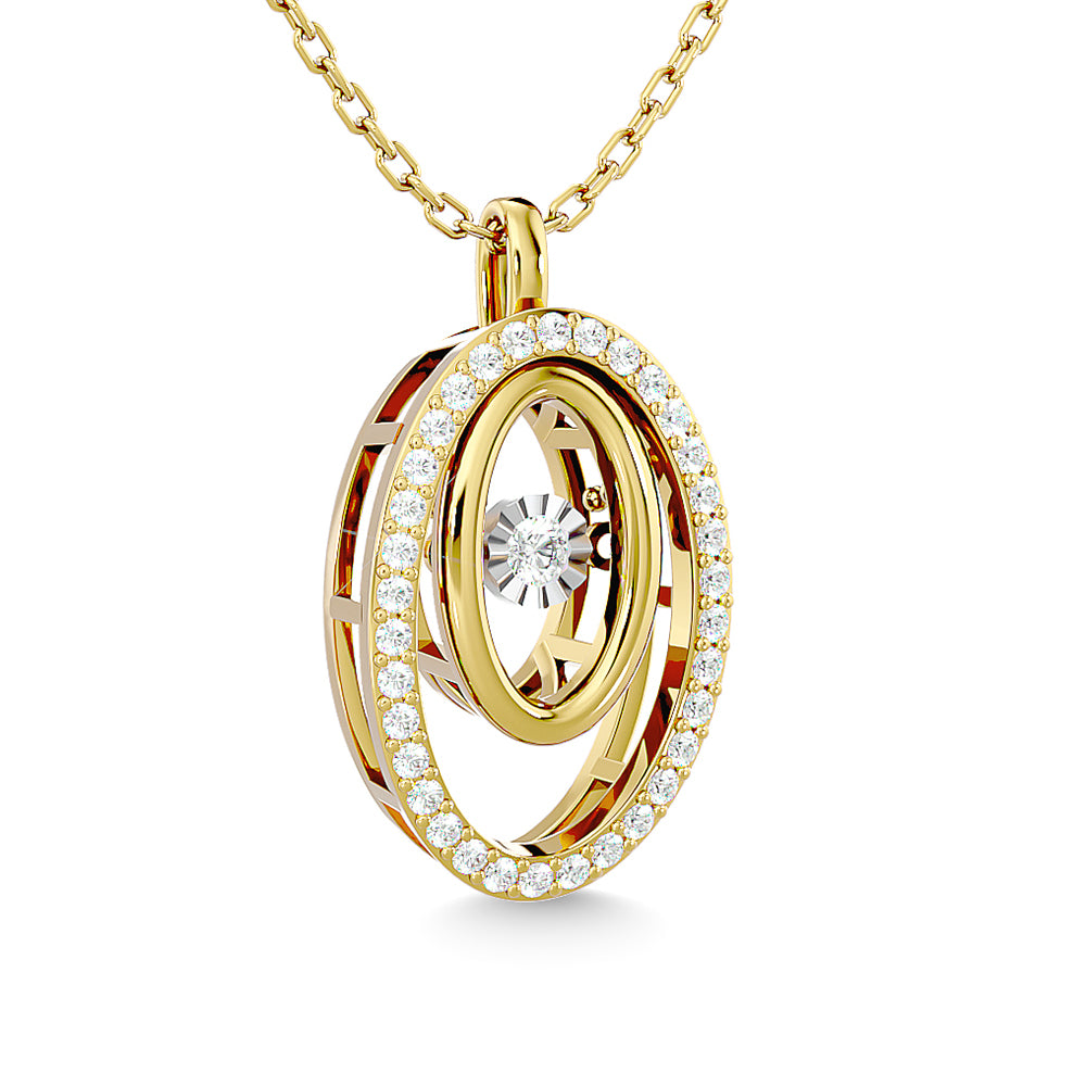 1/4 Ct. Tw. Oval Shaped Diamond Pendant in 14k Yellow Gold