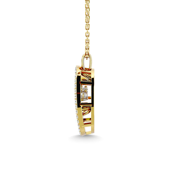1/4 Ct. Tw. Oval Shaped Diamond Pendant in 14k Yellow Gold