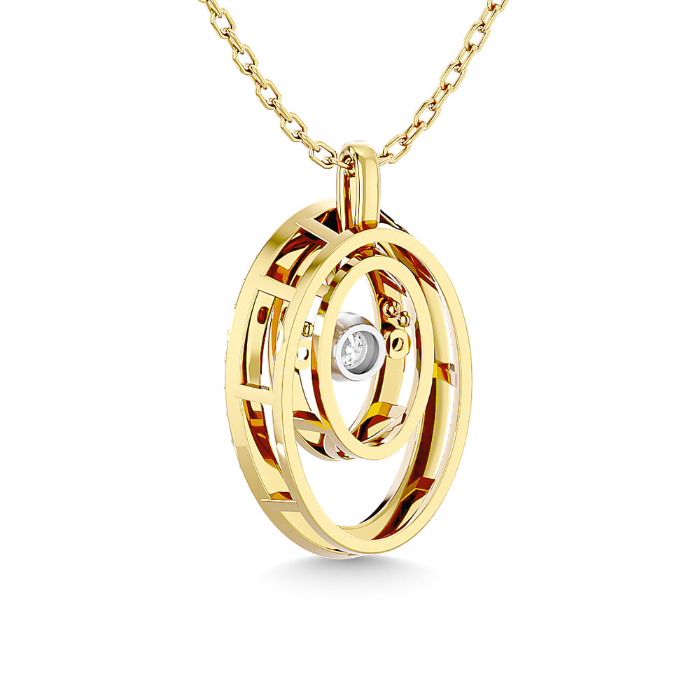 1/4 Ct. Tw. Oval Shaped Diamond Pendant in 14k Yellow Gold