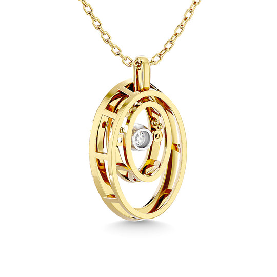 1/4 Ct. Tw. Oval Shaped Diamond Pendant in 14k Yellow Gold