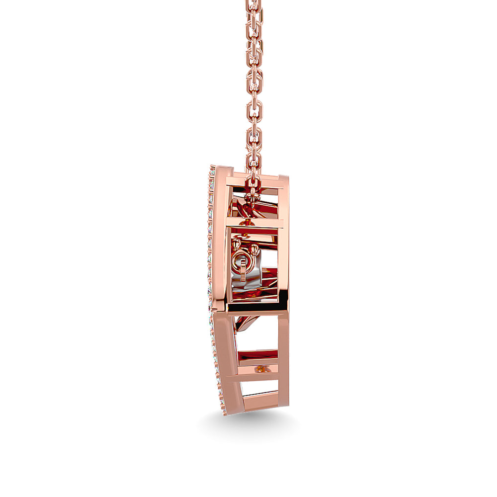 1/4 Ct. Tw. Square-Shaped Diamond Pendant in 14k Rose Gold