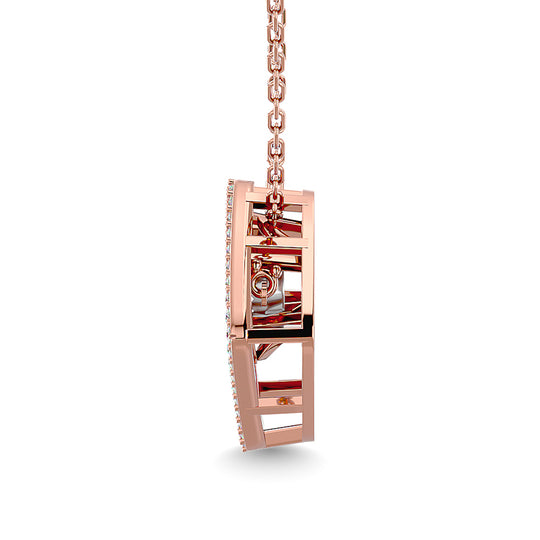 1/4 Ct. Tw. Square-Shaped Diamond Pendant in 14k Rose Gold