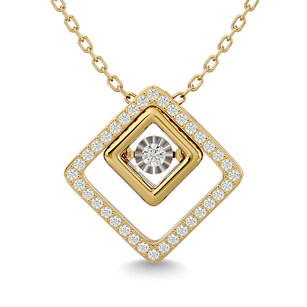 1/4 Ct. Tw. Square-Shaped Diamond Pendant in 14k Yellow Gold