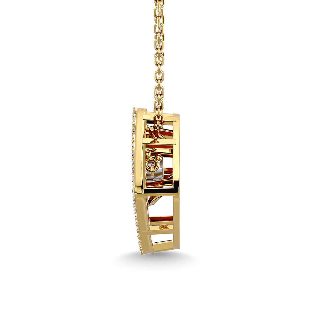 1/4 Ct. Tw. Square-Shaped Diamond Pendant in 14k Yellow Gold