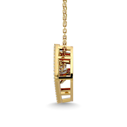 1/4 Ct. Tw. Square-Shaped Diamond Pendant in 14k Yellow Gold
