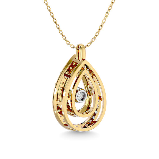 1/4 Ct. Tw. Pear-Shaped Diamond Pendant in 14k Yellow Gold