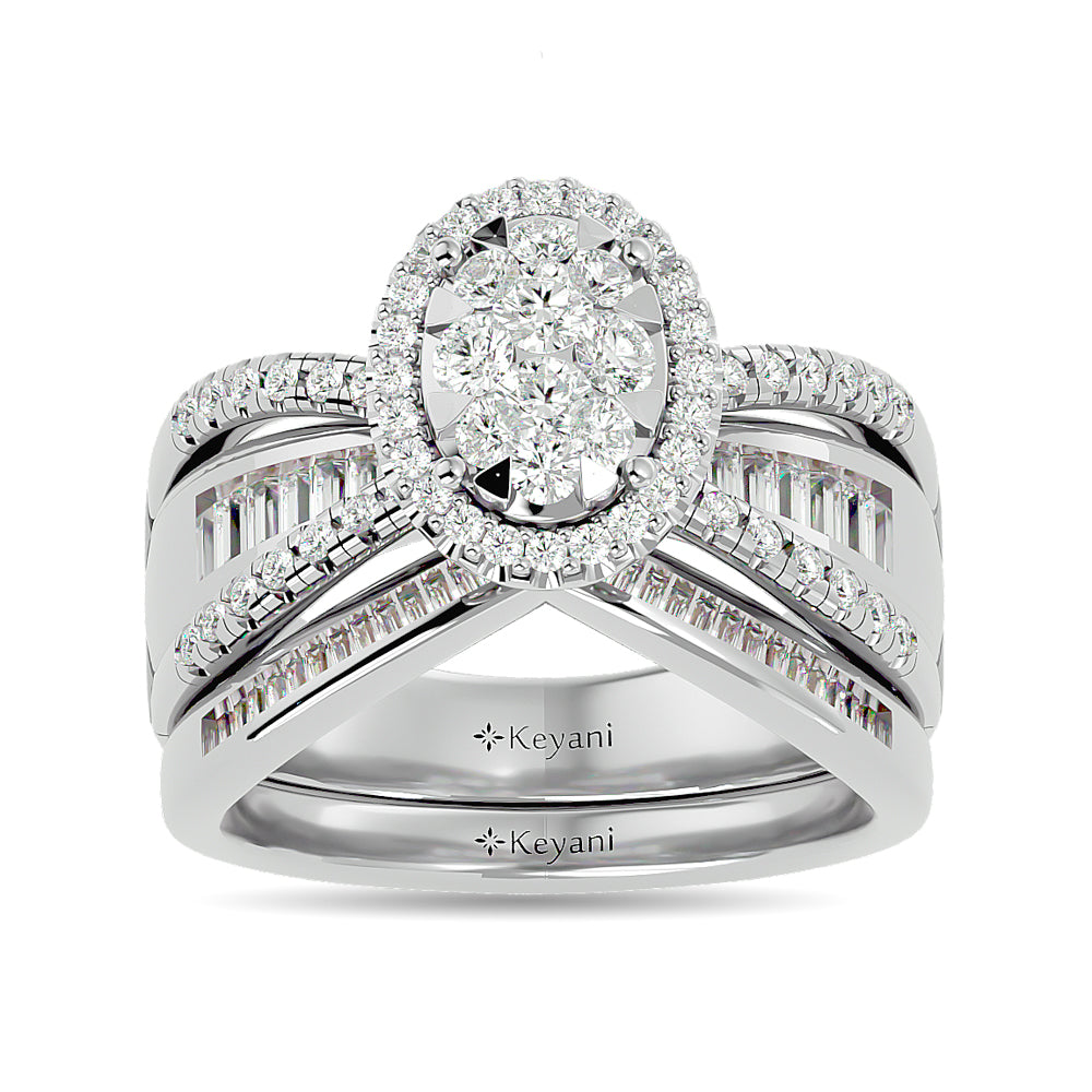 Anillo de Compromiso con Diamantes de 1 qt en Oro Blanco de 14k