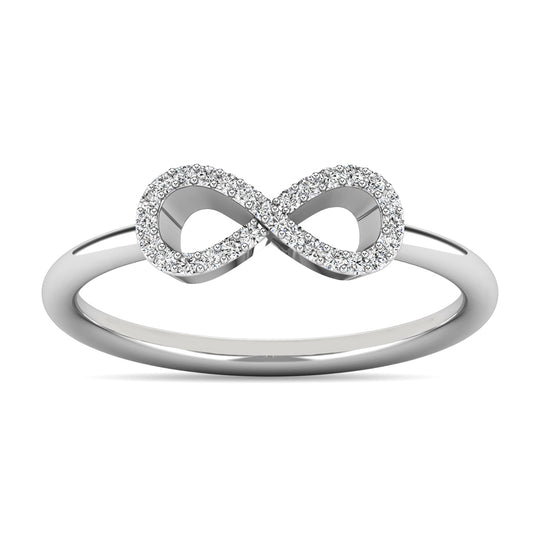 Infinity Ring with 1/10 ct Diamonds in 10k White Gold
