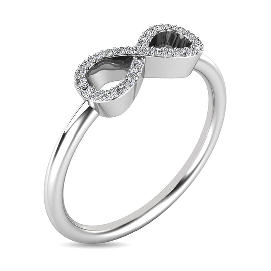 Infinity Ring with 1/10 ct Diamonds in 10k White Gold