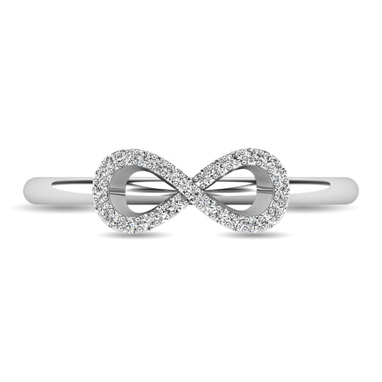 Infinity Ring with 1/10 ct Diamonds in 10k White Gold