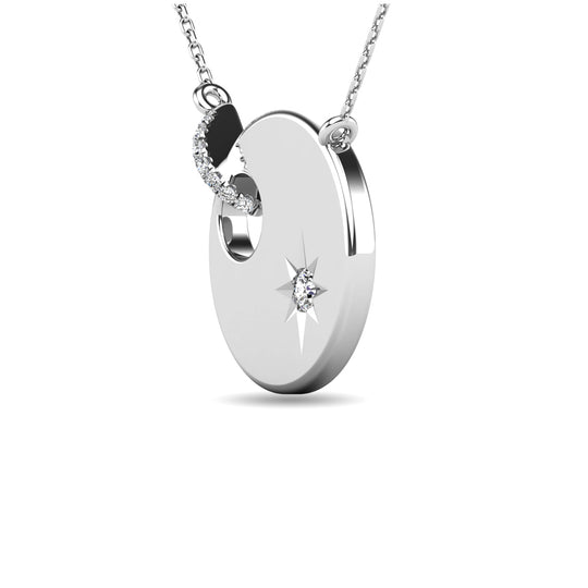 1/20 ct. total diamond disc necklace in 10k white gold