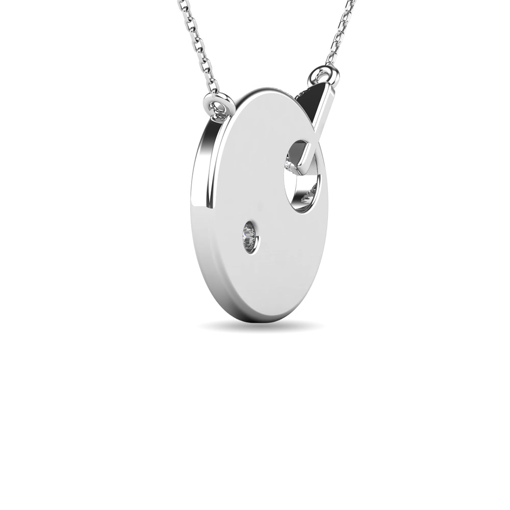1/20 ct. total diamond disc necklace in 10k white gold