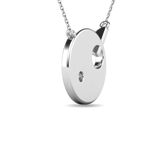1/20 ct. total diamond disc necklace in 10k white gold