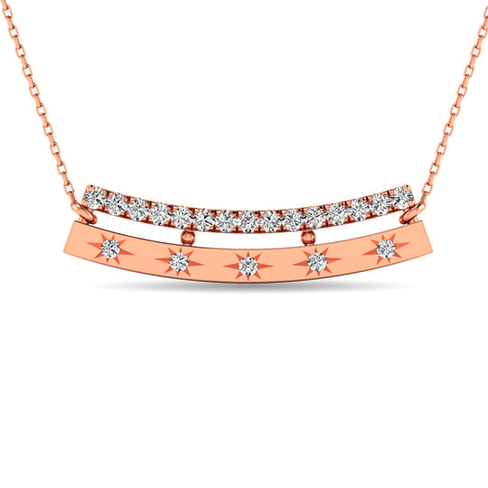 1/5 ct. total diamond bar necklace in 14k rose gold