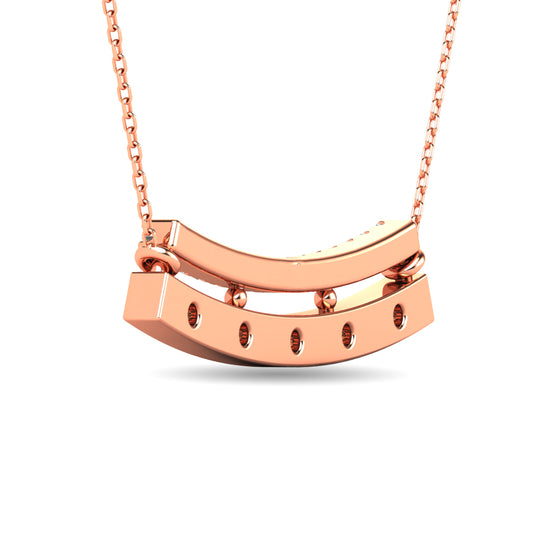 1/5 ct. total diamond bar necklace in 14k rose gold