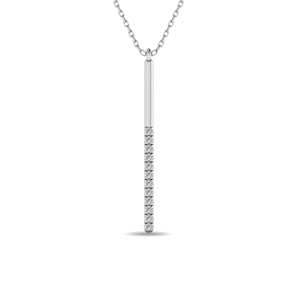 1/8 ct. total diamond bar pendant in 10k white gold