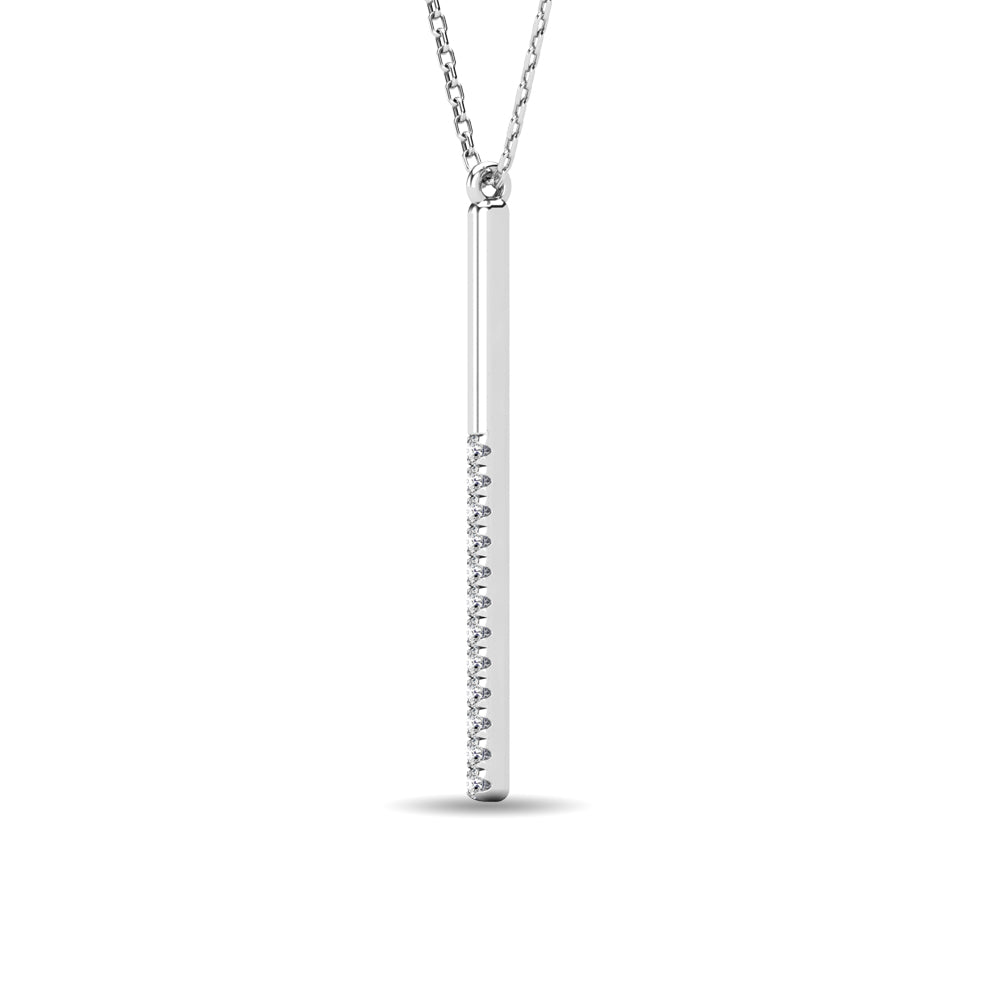 1/8 ct. total diamond bar pendant in 10k white gold