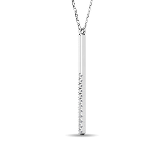 1/8 ct. total diamond bar pendant in 10k white gold