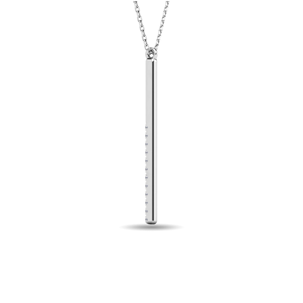 1/8 ct. total diamond bar pendant in 10k white gold