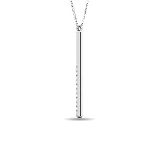 1/8 ct. total diamond bar pendant in 10k white gold