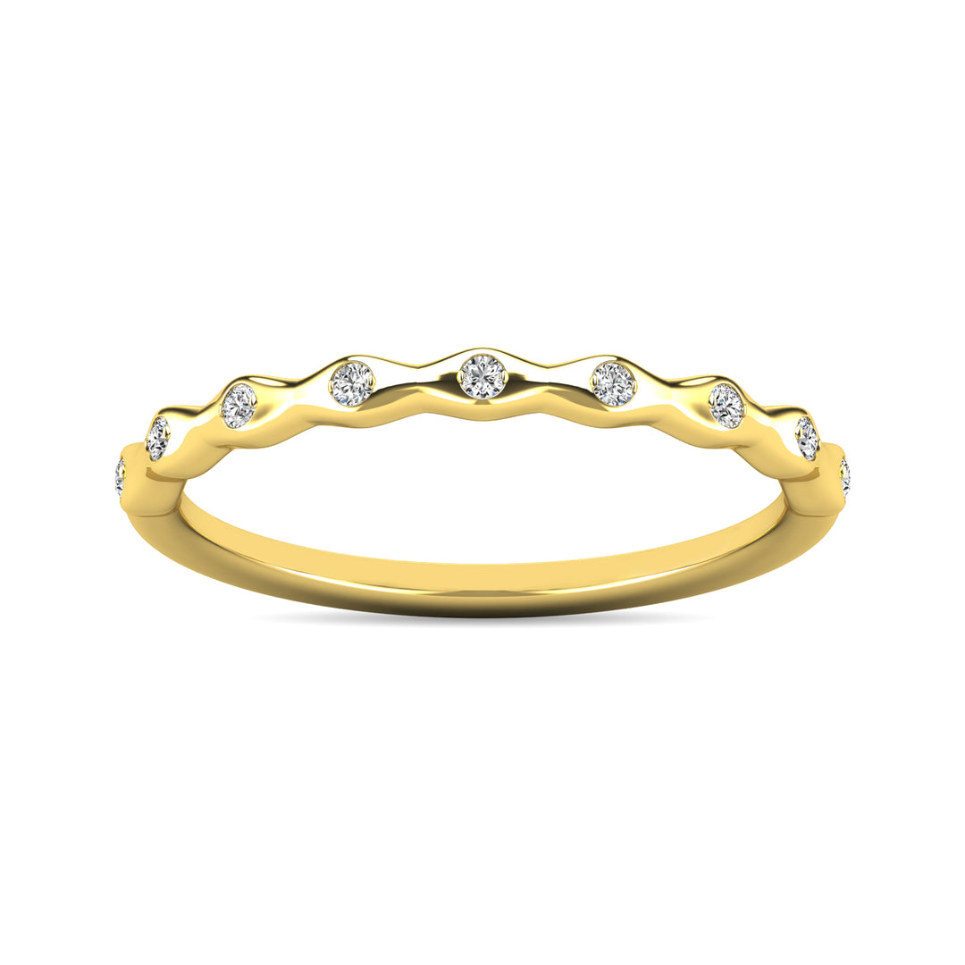 Anillo Apilable de Diamantes de 1/10 qt en Oro Amarillo de 10k