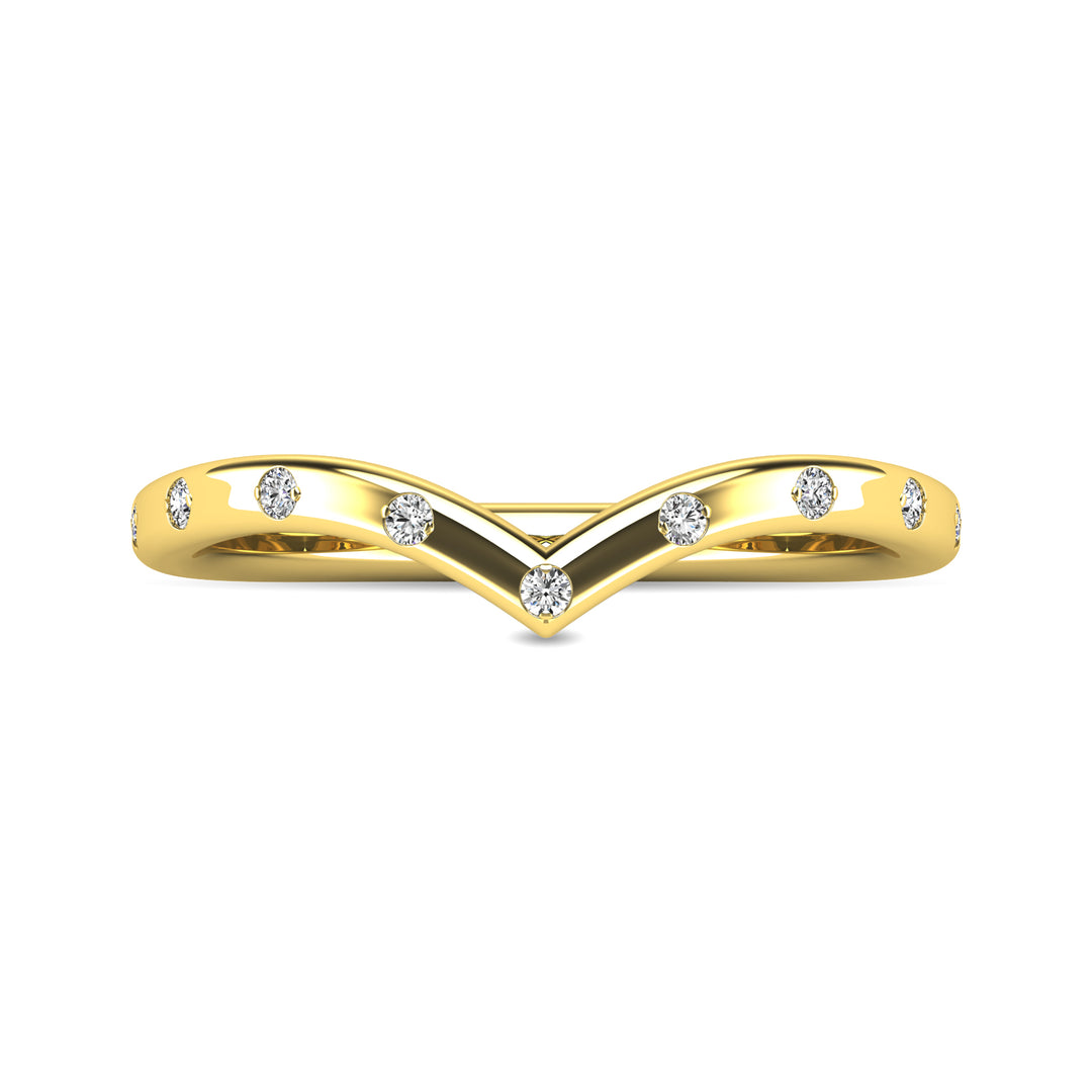 Anillo Apilable con Diamantes de 1/10 qt en Oro Amarillo de 10k