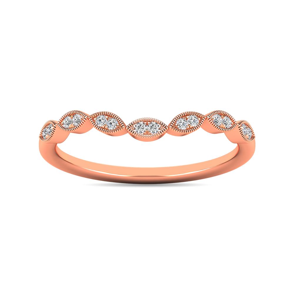 Anillo Apilable con Diamantes de 1/20 qt en Oro Rosa de 10k