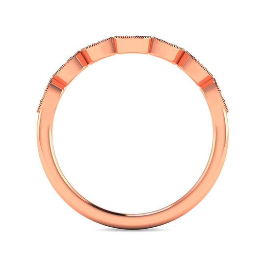 Anillo Apilable con Diamantes de 1/20 qt en Oro Rosa de 10k