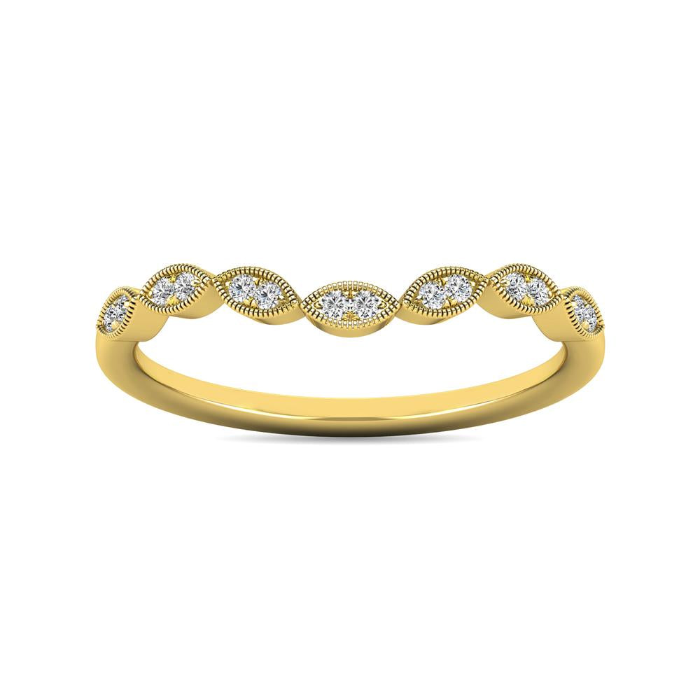 Anillo Apilable con Diamantes de 1/20 qt en Oro Amarillo de 10k