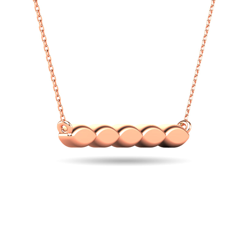 Collar con barra de diamantes de 1/20 qt total en oro rosado de 10 k