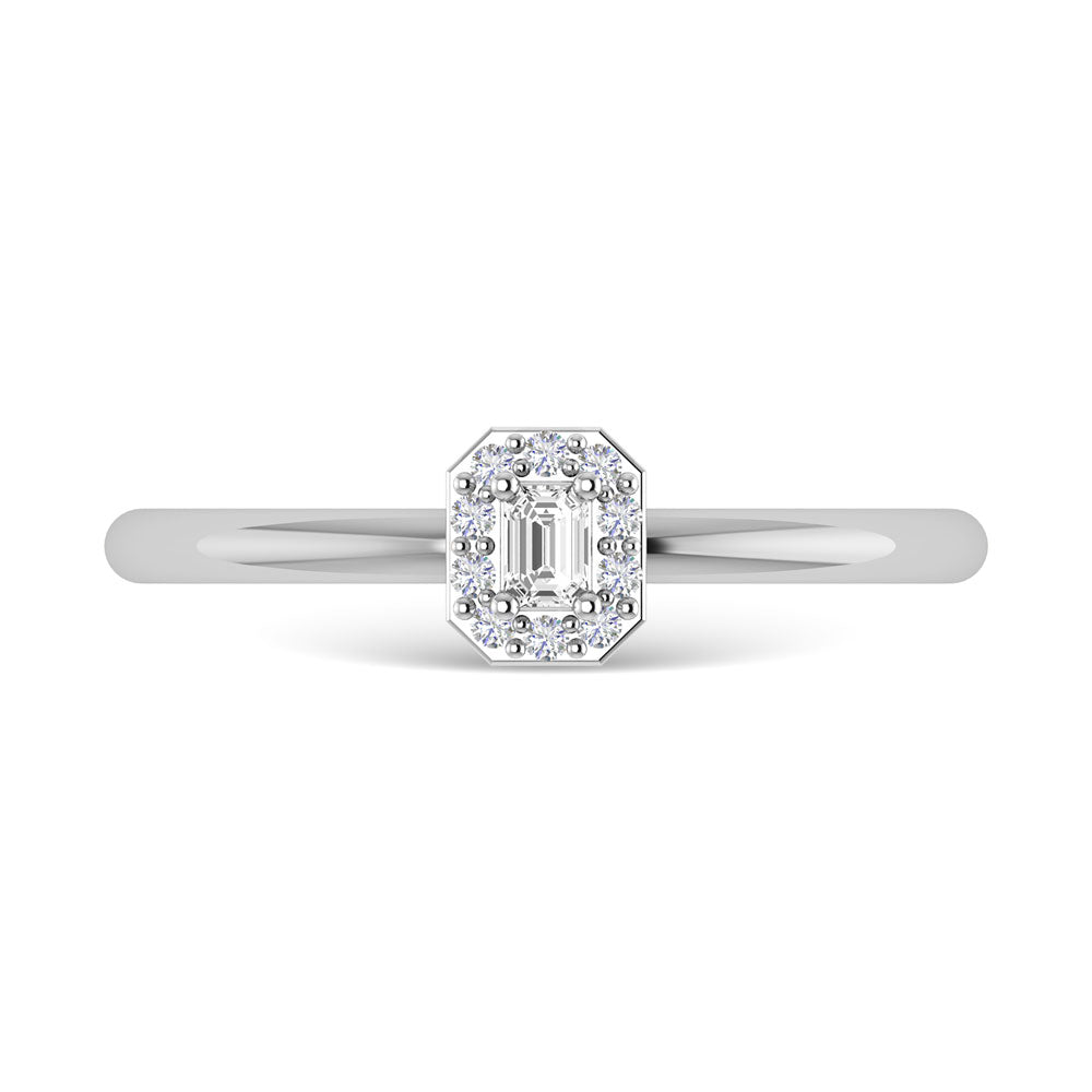 1/6 Emerald Cut Diamond Promise Ring in 14k White Gold