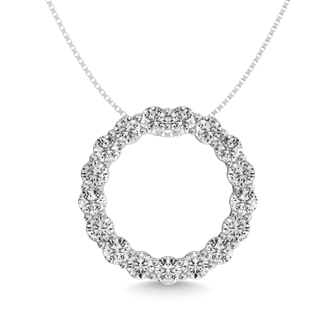 Colgante moderno con diamantes de 1 1/2 qt total en oro blanco de 14 k