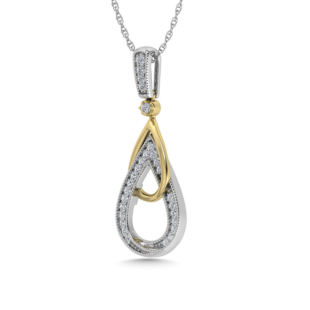 1/5 Ct. Tw. Diamond 10 Carat Two-Tone Fashion Pendant