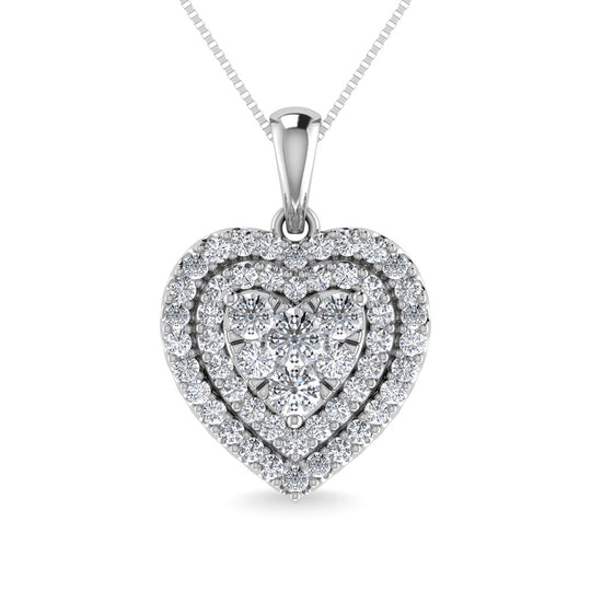 3/4 Ct. Tw. Diamond Heart Pendant in 10K White Gold