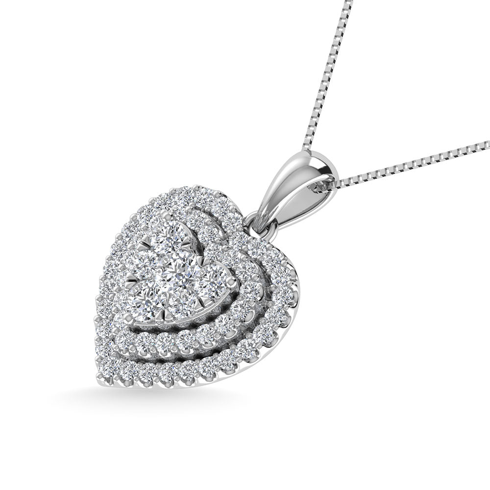 3/4 Ct. Tw. Diamond Heart Pendant in 10K White Gold