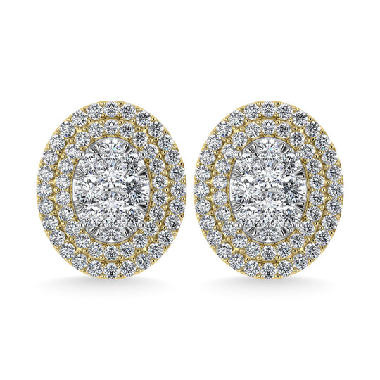 Diamante 7/8 Ct.Tw. Aretes de moda en oro amarillo de 14 quilates