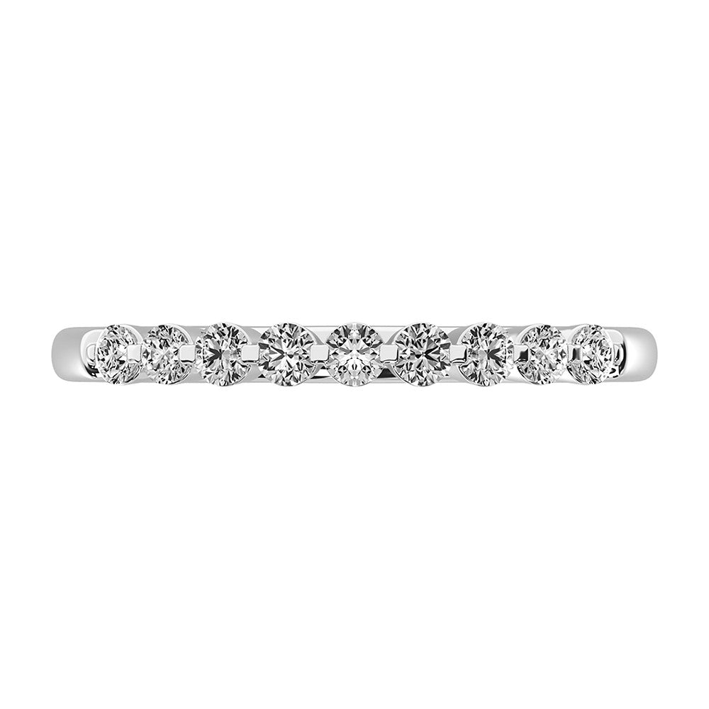 Oro blanco de 10 quilates de 1/4 qt.Tw. Banda apilable de diamantes
