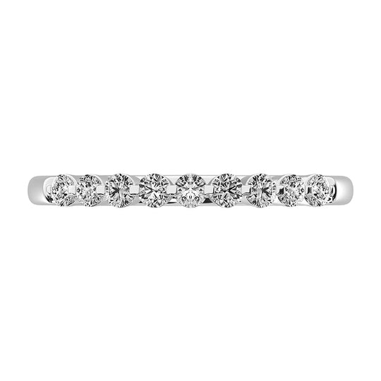 Oro blanco de 10 quilates de 1/4 qt.Tw. Banda apilable de diamantes